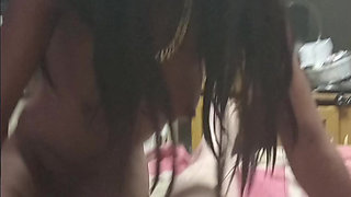 Black hot milf fucked doggystyle,  sucks white cock and handjob untill cum