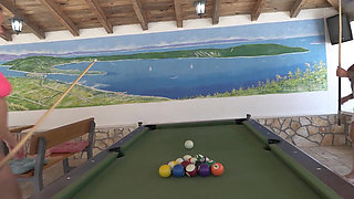 Two Hot Lesbians Fuck Each Other with Pool Stick