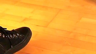 Plaid Tights & Stylish Sneakers - Dangling, Shoeplay & Foot Focus