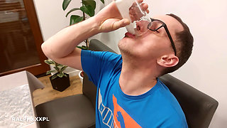 Coffee with best friend's cum for cuckold Husband