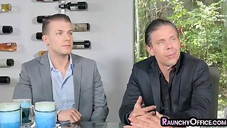 Stunning secretary hard double fucked