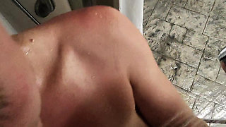 POV Hot Wife Public Shower Blowjob Behind the Scenes
