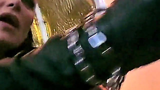 Stina Stone Femdom Feetworship Dirty Smelly Socks Barefeet by German Mistress in Leather Gloves