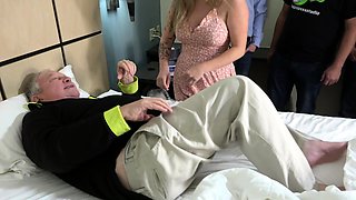 Blowjob and cum on big boobs