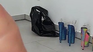 Orgasm on the Fuck Machine in a Red Corset