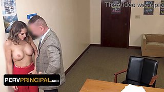 Soccer step-soccer-mom saves her prankster stepson from expulsion by munching on the principals penis