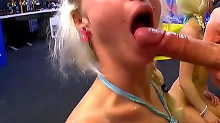 Blonde lucie gets bukkakes and gives blowjobs