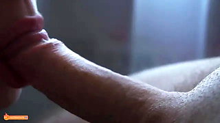 Romantic Blowjob Closeup with Cum in Mouth