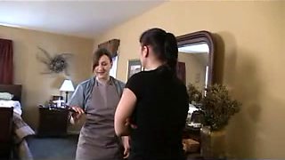 Big ass maid gets some hot booty spanking