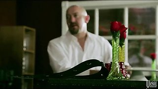 Flexible brunette MILF Veronica Avluv gets oiled and slammed hard