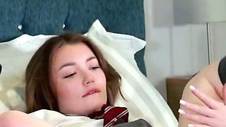British 18 year old in uniform works a butt plug in to her ass