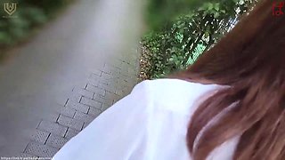 Untrimmed Pussy, Panties Shown in the Park... Creampie in Hairy Vagina