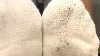 Close up foot fetish on cam