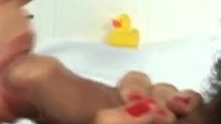 Stepmother's big tits seduce stepson who is very horny