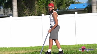 Stunning black BBW MILF temptress hot adult scene