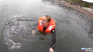 Strapped Tight & Floating Free - Sexy Wetsuit Life Jacket Test