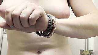 After a Massive Piss on a Plane Which Goes All Over My Butt N Thigh, I Get My Boobs N Bush Out to Freshen up N Clean My Teeth