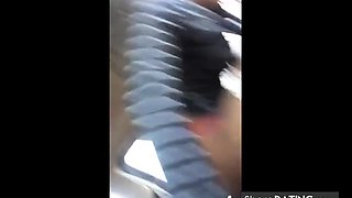 Ebony Public Flashing in Car