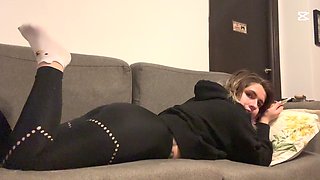 Muffled Farts in Yoga Pants on Couch