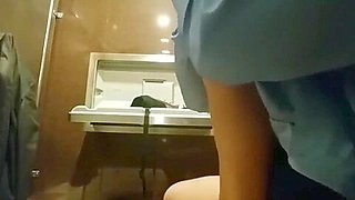 My slutty Step mother fucked by her new boss in public restroom for promotion