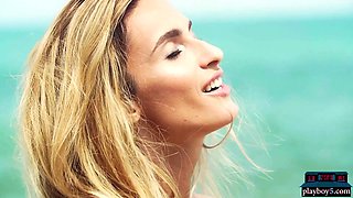 Gorgeous cougar from Ukraine on a beach