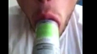 Skinny Amateur Hunk Sucks Cock
