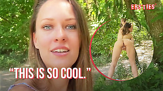Ersties - Sexy Blue A Has a Leg Shaking Orgasm in a Secret Spot on the Beach