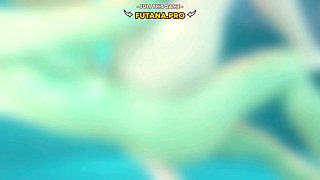 Futanari 3D at Pool - Cartoon Animated BJ Futa on Female