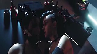 Cyberpunk 2077: Futa on Lesbian Threesome - Big Dick Futanari Porn