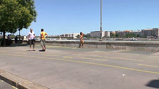 Euro amateur outdoor masturbation