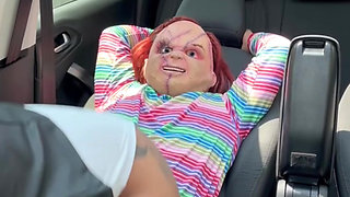 Chucky fucking Tifanny without a condom inside the car