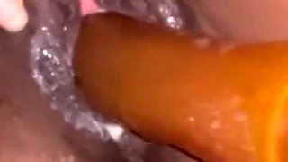 Stimulating My Clit with Vibrator Fucking My Pussy with Big Dildo