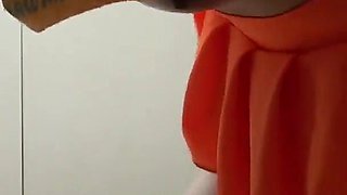 Mini Skirt and G String Panties and Sticking Out Natural Boobs From T-shirt Japanese Girl Natsume Maki's Room Cleaning