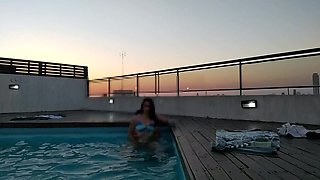 Cumming a Lot in the Pool at Sunset - Accounter Adventures