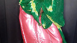 I love stepmom saree and sexy satin petticoat