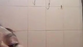 Asian Girl Shower And Sucking Banana In Bathroom