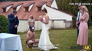 Sexy Bride With Natural Tits Fucks Hound Groom in Public Outdoor Wedding
