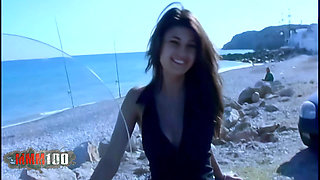 Carla: Carla, a Beautiful Young French Girl with a Perfect Body Naked on a Motorbike by the Sea