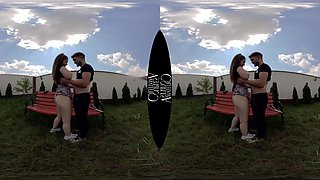 Teen Couple On Bench Amateurs VR