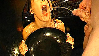 Hard Fucked Stepsister - Stepbrother Pisses and Squirts Everything in the Mouth