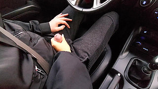 Stepmom Seduces Her Stepson in the Car with Her Sexy Legs