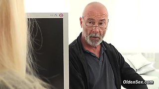 Horny Old Man Fucking Blonde Teen 18+ In Doggy Style Position With Masha Ray