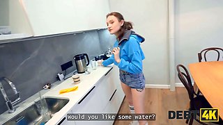 Debt4k. hopping on cock and fucking in her butt-hole helped her to remain in the flat