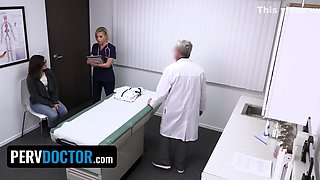 Old Doctor And His Busty Milf Nurse Help Their Patient With Her Stimulation Issues