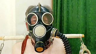 CBT. Balls tied with rope. Nipple games. Gas mask fetish, smell fetish.