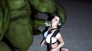 Sexy Tifa Got Deep Fucked and Creampied by Hulk's Monster Cock