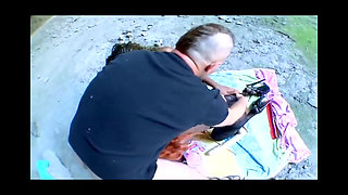 Nancy Love and Naomi Lionness were enjoying a little lesbian play on the beach when this stranger walked over to enjoy the show.
