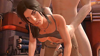 Lara Croft takes a giant cock in the ass : Tomb Raider Parody