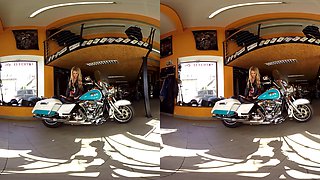 186 - Claudia Mac - Blonde Pornstar Naked On A Bike