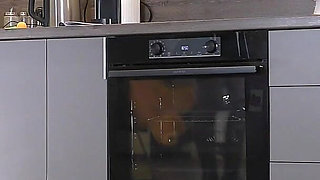 Amazingly Beautiful Hot and Horny Girl in Stockings in the Kitchen Flashes Her Tight Pussy and Ass